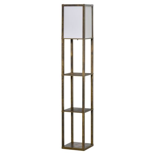 Lampadaire Sur Pied Avec étagères Intégrées, Design Bois élégant Pour Salon Ou Chambre