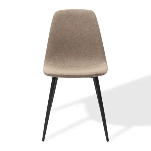 Chaises De Salle à Manger Minimalistes En Tissu Marron Avec Pieds Métal, Nordique épuré, Lot De 2