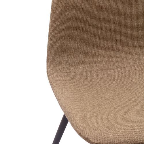 Chaises De Salle à Manger Minimalistes En Tissu Marron Avec Pieds Métal, Nordique épuré, Lot De 2