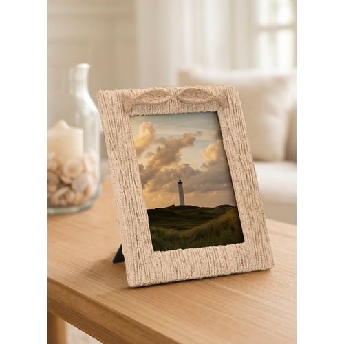 Cadre Photo Beige Compact à Contour Ondulé élégant 15x20 Cm – Décoration Moderne Et Raffinée