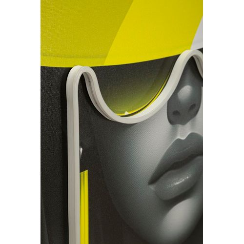 Tableau Portrait Margot Noir Et Blanc Avec LED Et Cadre Mdf – 80x120 Cm