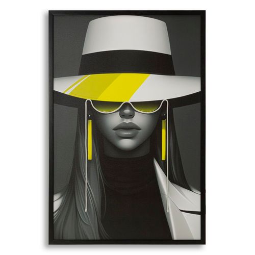 Tableau Portrait Margot Noir Et Blanc Avec LED Et Cadre Mdf – 80x120 Cm