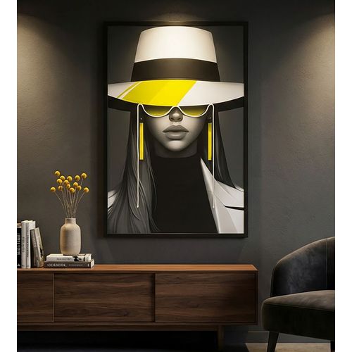 Tableau Portrait Margot Noir Et Blanc Avec LED Et Cadre Mdf – 80x120 Cm