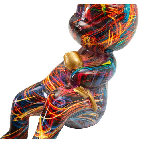 Lapin Décoratif -b- Multicolore En Résine – Design Pop Et Ludique 21,5x10x22 Cm