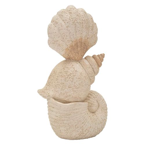 Sculpture Coquillage Effet Sable Beige – Décoration Moderne Et Raffinée 17,2x10x30,2 Cm Élégant