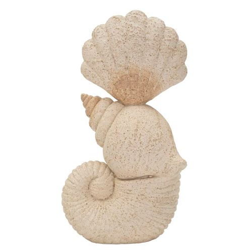 Sculpture Coquillage Effet Sable Beige – Décoration Moderne Et Raffinée 17,2x10x30,2 Cm Élégant