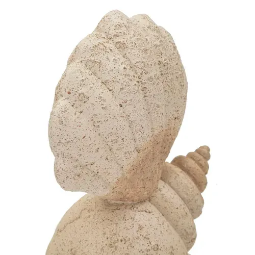 Sculpture Coquillage Effet Sable Beige – Décoration Moderne Et Raffinée 17,2x10x30,2 Cm Élégant