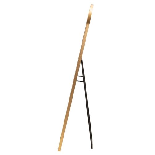 Miroir Sur Pied LED Arc Simple Doré 160 Cm, éclairage 3 Couleurs, Design Moderne Et Ligne Douce