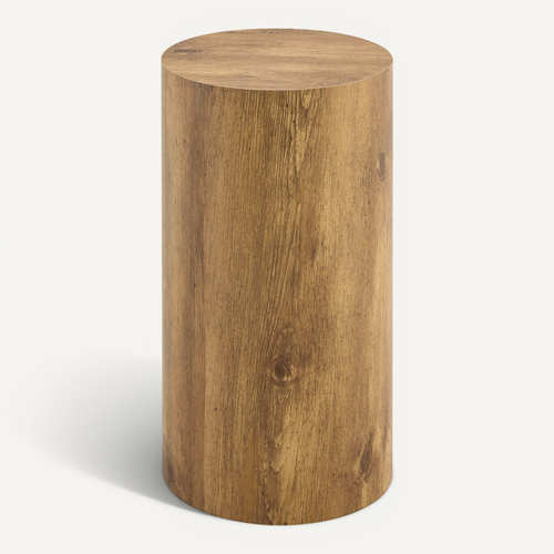Bout De Canapé Ronde En Mdf Effet Bois – Design Minimaliste Élégant Pour Salon, D. 30 cm, H 55 cm