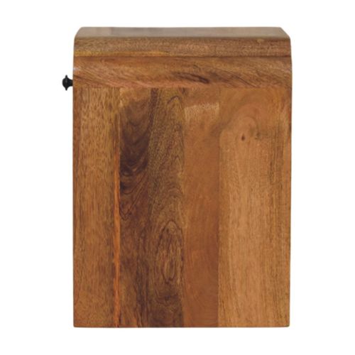 Table De Chevet En Bois Massif Newton, Finition Oak-ish, 1 Tiroir Et 1 étagère, Marron