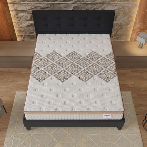 Ensemble 160x200 cm, lit avec tête de lit + matelas ressorts ensachés, ép. 28cm accueil mousse HR