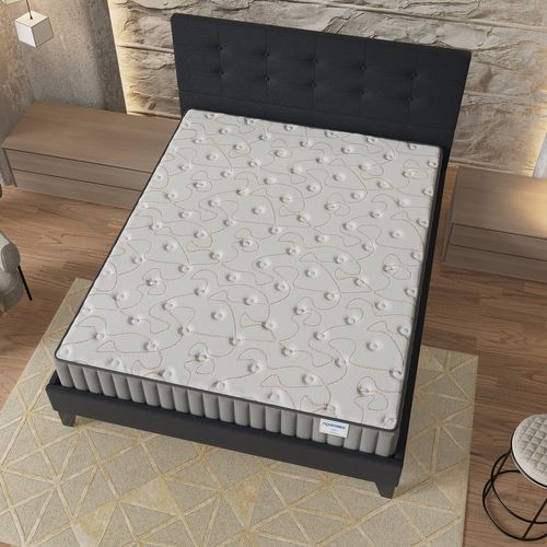 Ensemble 160x200 cm, lit avec tête de lit + matelas mousse ép.16cm à mémoire de forme