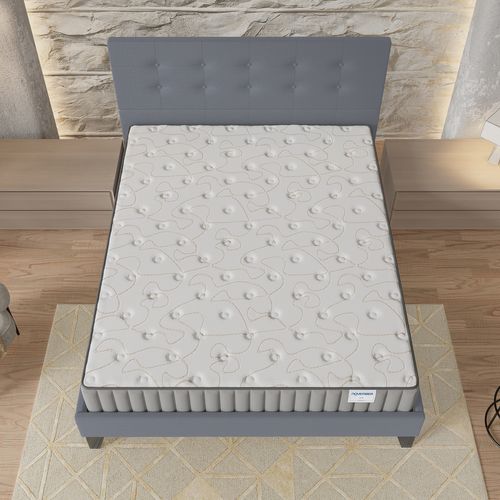 Ensemble 140x200 cm, Lit avec tête de lit + Matelas Mousse ép.16cm à mémoire de forme