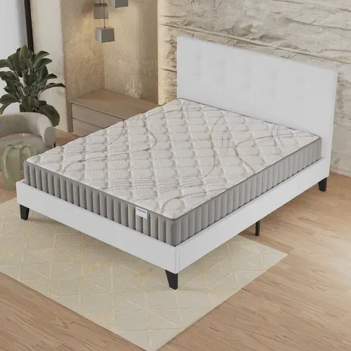Ensemble 120x190 cm, lit avec tête de lit + matelas mousse, ép.22cm accueil latex