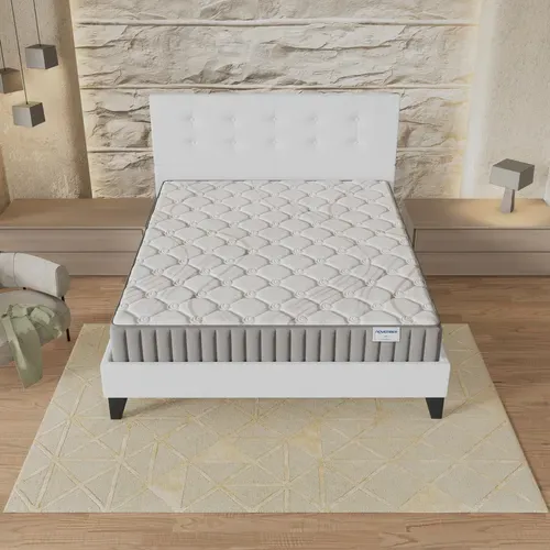 Ensemble 160x190 cm, lit avec tête de lit + matelas Mousse, ép.22cm accueil latex