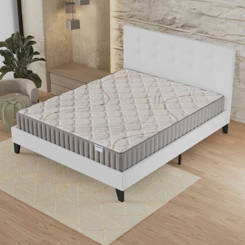 Ensemble 120x190 cm, lit avec tête de lit + matelas mousse, ép.16cm accueil latex