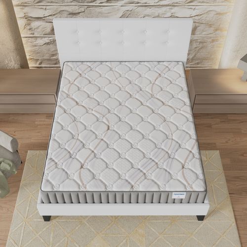 Ensemble 140x190 cm, lit avec tête de lit + matelas mousse, ép.16cm accueil latex