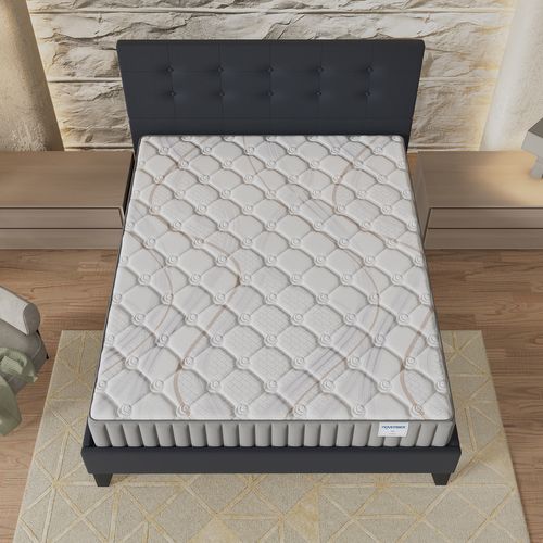 Ensemble 120x190 Cm, Lit Avec Tête De Lit + Matelas Mousse, Ép.16cm Accueil Latex