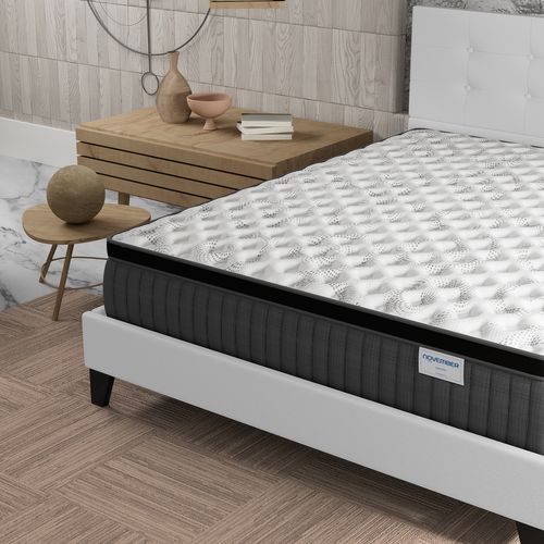 Ensemble 120x190 cm, Lit avec tête de lit + Matelas Ressorts Ensachés ép. 30cm à mémoire de forme