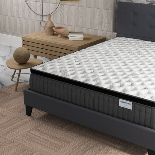 Ensemble 120x190 cm, Lit avec tête de lit + Matelas Ressorts Ensachés ép. 30cm à mémoire de forme