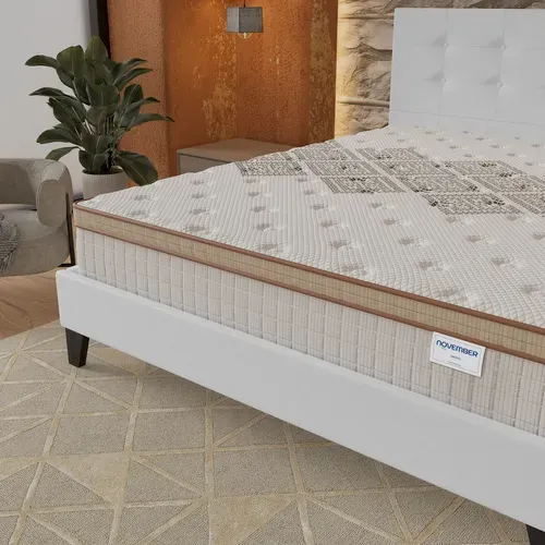 Ensemble 160x200 cm, Lit avec tête de lit + Matelas Ressorts Ensachés, ép. 28cm accueil mousse HR
