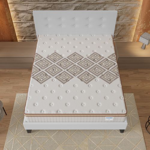 Ensemble 160x200 cm, Lit avec tête de lit + Matelas Ressorts Ensachés, ép. 28cm accueil mousse HR
