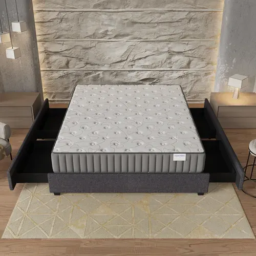 Ensemble 120x190 cm, Lit avec Tiroirs + Matelas mousse ép.16cm Accueil mémoire de forme