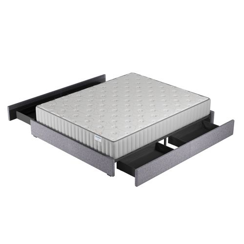 Ensemble 140x190 cm, Lit avec Tiroirs + Matelas mousse ép.16cm Accueil mémoire de forme