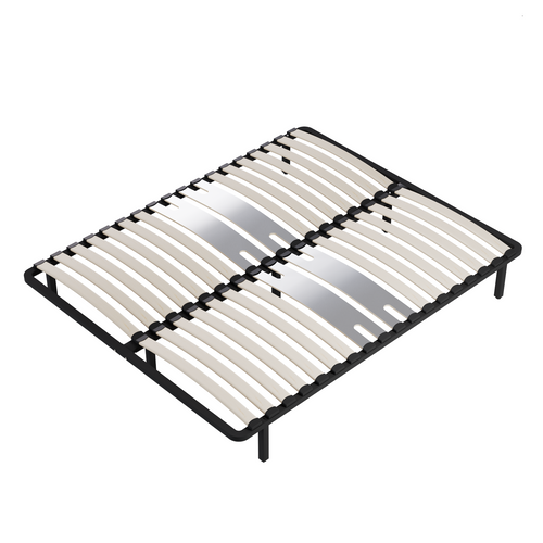 Sommier 160 x 200 cm à lattes en bois - Renfort lombaire - 7 Pieds – Résistant, stable et durable
