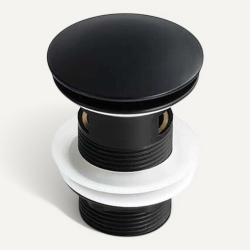 Bonde De Lavabo, Vasque, Evier Universelle Noir Avec Trop Plein, Bonde Pop Up (push-up) Automatique