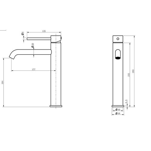 Grand Mitigeur, Robinet De Lavabo Pour Salle De Bain Réhaussé Rond Design Et Moderne (noir)
