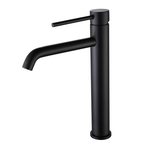Grand Mitigeur, Robinet De Lavabo Pour Salle De Bain Réhaussé Rond Design Et Moderne (noir)