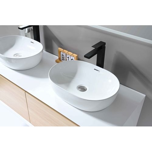 Grand Mitigeur, Robinet De Lavabo Pour Salle De Bain Réhaussé Carré (noir)