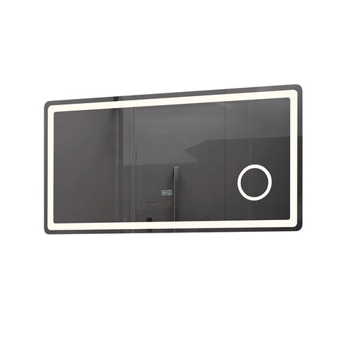 Miroir Salle De Bain LED 120x60cm Anti Buée Avec LED 3 Couleurs Et Loupe X3 Lb-3612