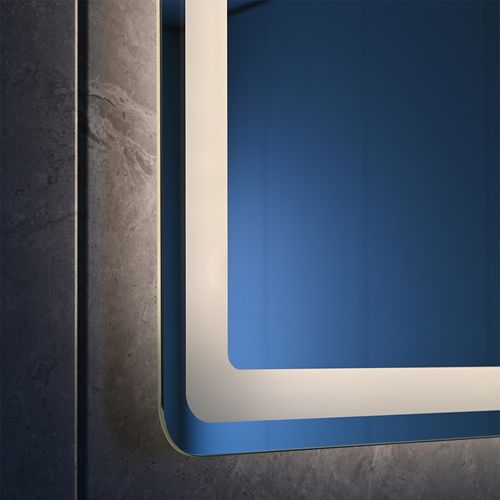 Miroir Salle De Bain LED 120x60cm Anti Buée Avec LED 3 Couleurs Et Loupe X3 Lb-3612