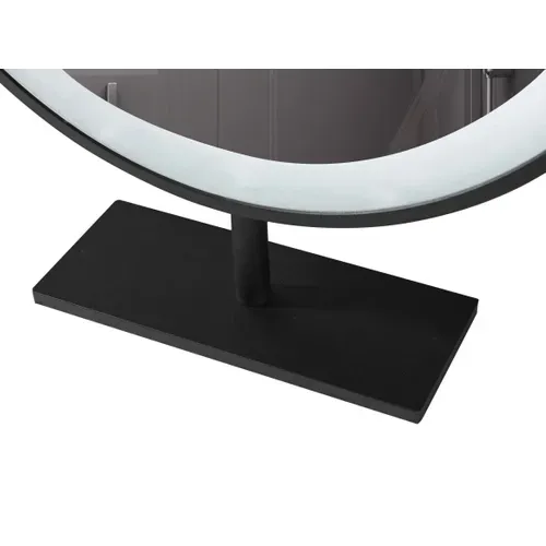 Miroir Salle De Bain, Coiffeuse à LED 45cm à Intensité Variable Avec Cadre En Aluminium Noir Lb-1200