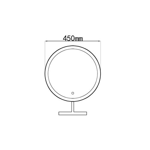 Miroir Salle De Bain, Coiffeuse à LED 45cm à Intensité Variable Avec Cadre En Aluminium Noir Lb-1200