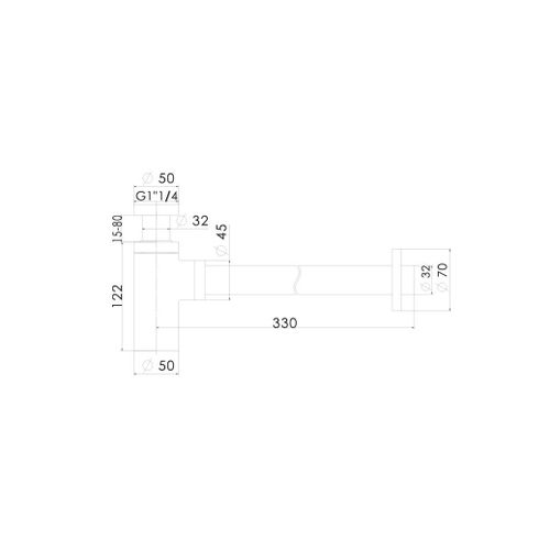Siphon De Lavabo Design Universel 1 1/4 X 32mm,syphon Réglable, Anti Odeur (cuivré)