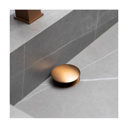 Bonde De Lavabo Universelle Sans Trop Plein Cuivrée, Vasque, Evier, Bonde Pop Up (push-up)