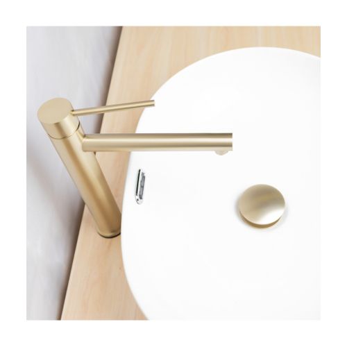 Bonde De Lavabo Universelle Sans Trop Plein Dorée, Vasque, Evier, Bonde Pop Up (push-up) Automatique