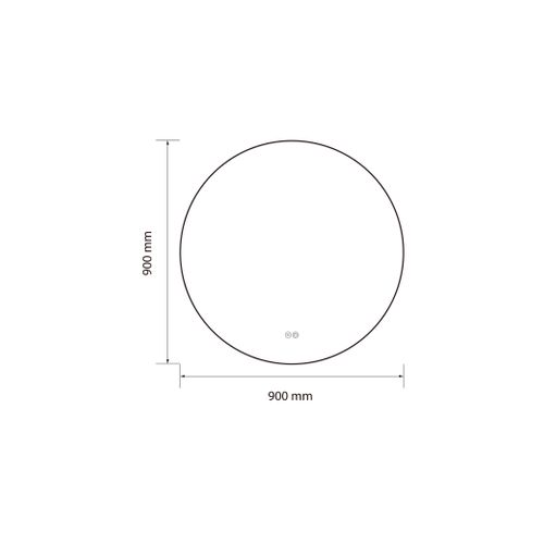 Miroir Salle De Bain LED Rond 90cm Anti Buée Avec Cadre Noir Lb-4647ba