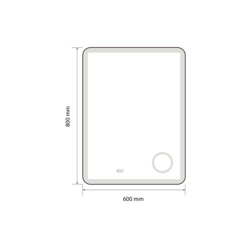 Miroir Salle De Bain LED 60x80 Anti Buée Avec Cadre En Aluminium Doré Et Loupe X3 Lb-4685g