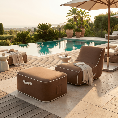 Pouf De Jardin Gonflable Numa Collection Moka - Chocolat