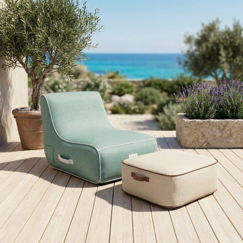 Fauteuil De Jardin Gonflable Riviera Collection Soge - Vert D'eau