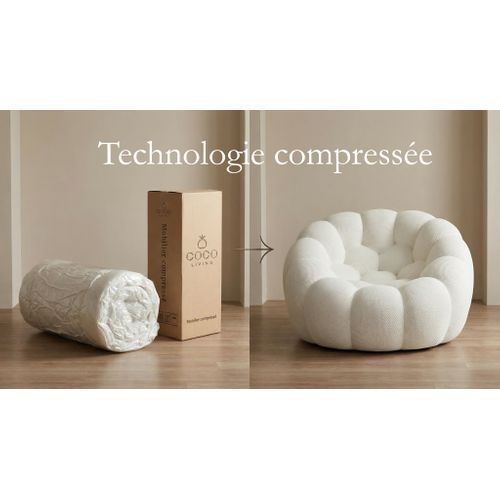 Fauteuil De Salon Compressé Milo 1 Place - Sauge