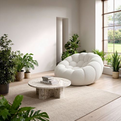 Fauteuil De Salon Compressé Cocoon 1 Place - Blanc