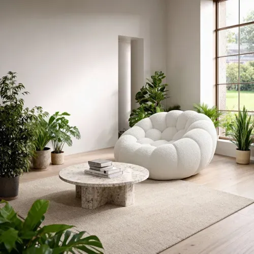 Fauteuil De Salon Compressé Cocoon 1 Place - Blanc