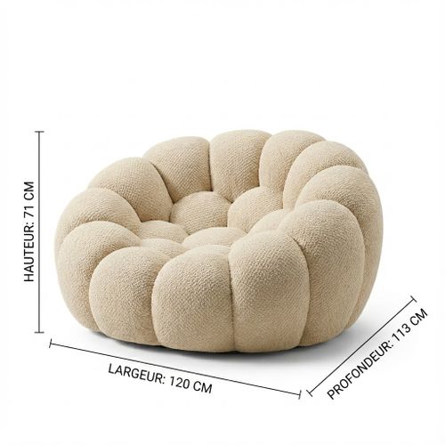 Fauteuil De Salon Compressé Cocoon 1 Place - Blanc