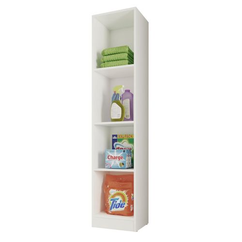 Armoire 1 Porte Blanche Mutifonctions 4 Niches L 35 H 160.6 P 31.8 Cm