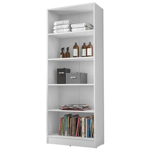 Armoire 2 Portes Blanche Mutifonctions 5 Niches L 61 H 160.6 P 31.8 Cm